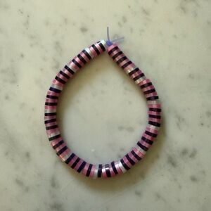 Pink, Black, and Silver Beaded Bracelet